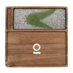 Rolling Tray Ongrok Acacia Wood Tray – Medium Leaf